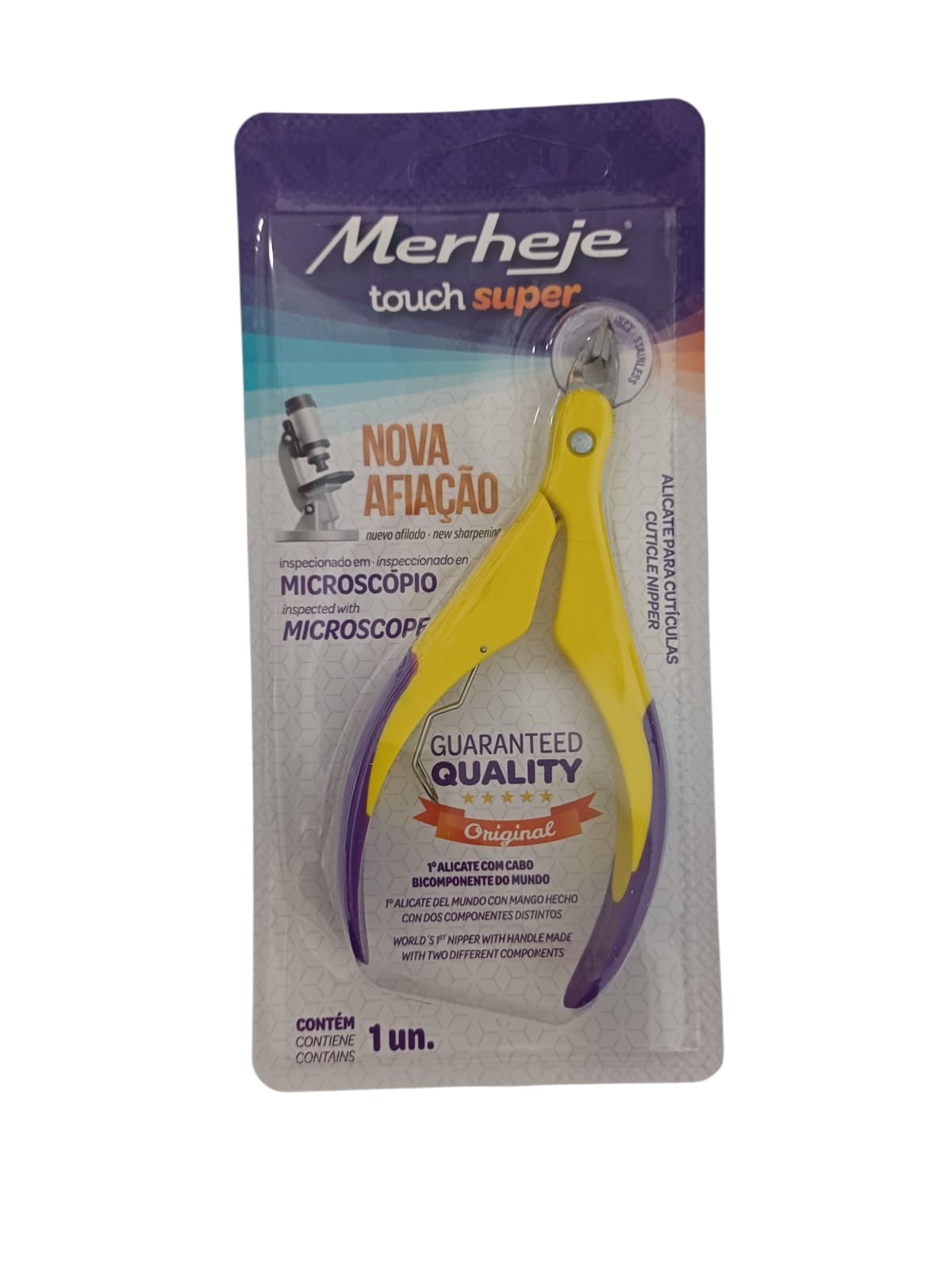 ALICATE PARA CUTICULAS TOUCH SUPER UN AMARELO - MERHEJE
