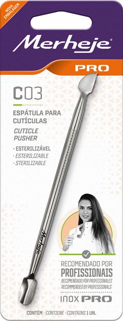 ESPATULA PARA UNHAS INOX PRO C03 1UN PROFISSIONAL - MERHEJE