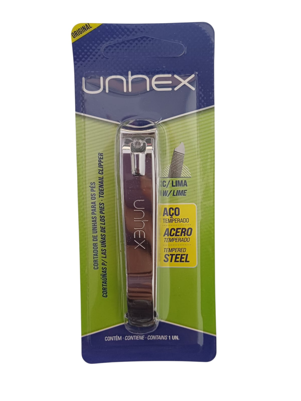 CORTADOR DE UNHAS PES COM LIMA UN UNHEX FOR MEN AÇO CERO TEMPERADO - MERHEJE