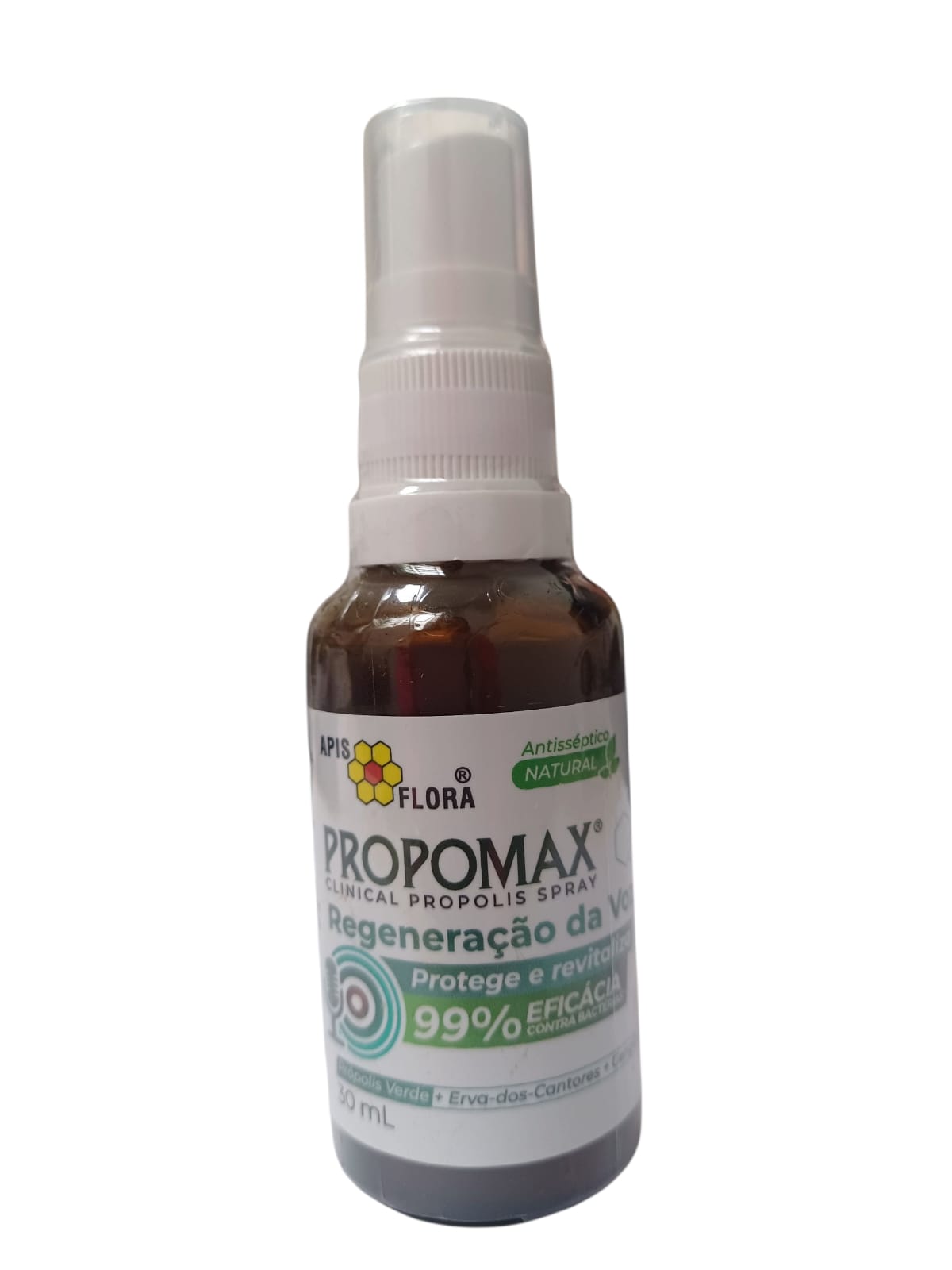PROPOMAX CLINICAL PROPOLIS VERDE, ERVAS GENGIBR REGENERACAO VOZ SPRAY 30ML-APIS FLORA