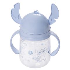 CANECA DE PLASTICO DE TREINAMENTO CANUDO E ORELHAS INFANTIL STITCH 260ML - PLASUTIL