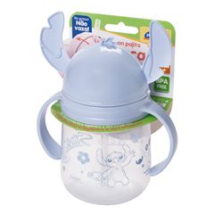 CANECA DE PLASTICO DE TREINAMENTO CANUDO E ORELHAS INFANTIL STITCH 260ML - PLASUTIL