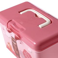CAIXA ORGANIZADORA DE PLASTICO FARMA DECORADA ROSA INFANTIL 1,74L - PLASUTIL