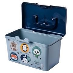 CAIXA ORGANIZADORA DE PLASTICO FARMA DECORADA AZUL INFANTIL 1,74L - PLASUTIL