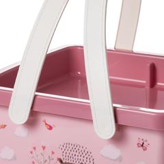 ORGANIZADOR DE PLASTICO PORTA FRALDA DESCARTAVEL DECORADA ROSA INFANTIL -PLASUTIL
