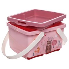 ORGANIZADOR DE PLASTICO PORTA FRALDA DESCARTAVEL DECORADA ROSA INFANTIL -PLASUTIL