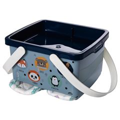 ORGANIZADOR DE PLASTICO PORTA FRALDA DESCARTAVEL DECORADA AZUL INFANTIL -PLASUTIL