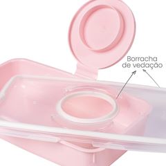 PORTA LENCO UMEDECIDO DE PLASTICO DECORADA ROSA INFANTIL 530ML - PLASUTIL