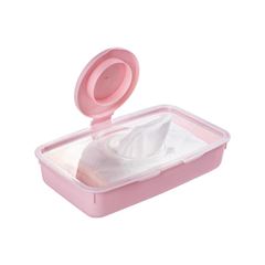 PORTA LENCO UMEDECIDO DE PLASTICO DECORADA ROSA INFANTIL 530ML - PLASUTIL