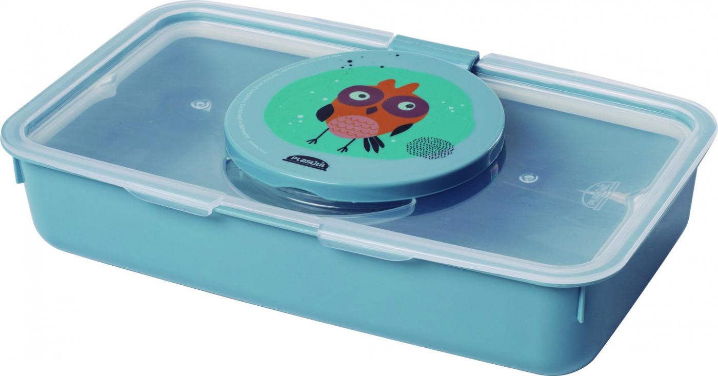 PORTA LENCO UMEDECIDO DE PLASTICO DECORADA AZUL INFANTIL 530ML - PLASUTIL
