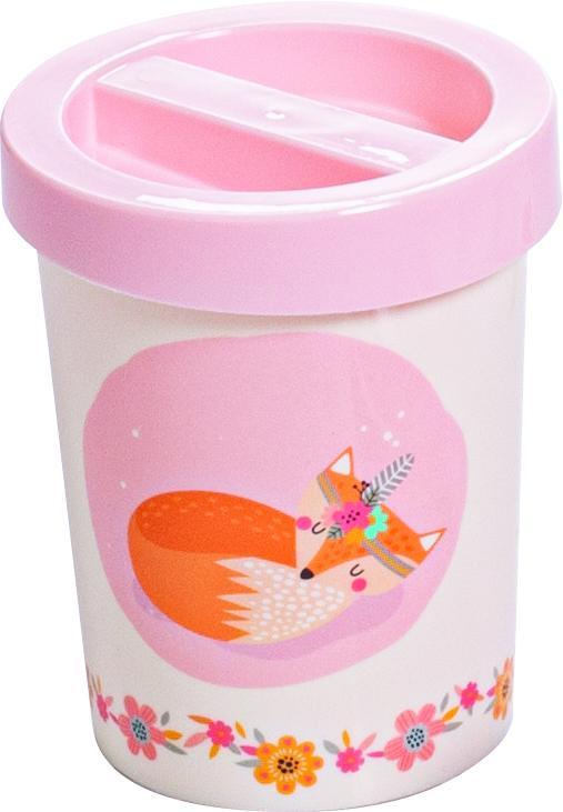 PORTA HASTES DE PLATICO DECORADA ROSA INFANTIL - PLASUTIL