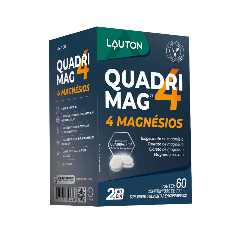 QUADRIMAG 4 BISGLICINATO, TAURATO, CLORETO, MALATO 60 COMPRIMIDOS - LAUTON