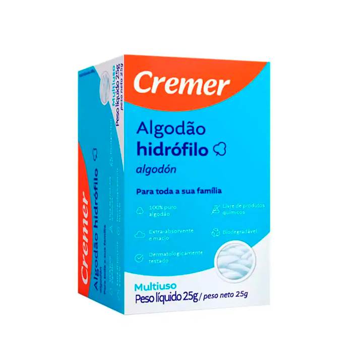 ALGODAO HIDROFILO CAIXA 25G - CREMER .