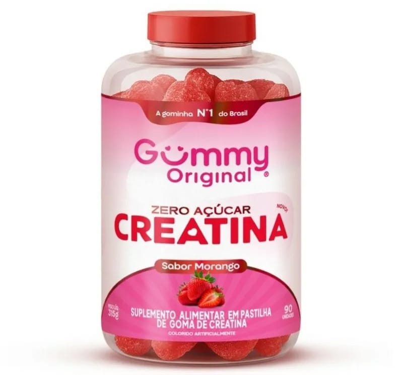 GUMMY CREATINA SABOR MORANGO GOMAS 90UN ZERO ACUCAR - NUTRIN GROUP