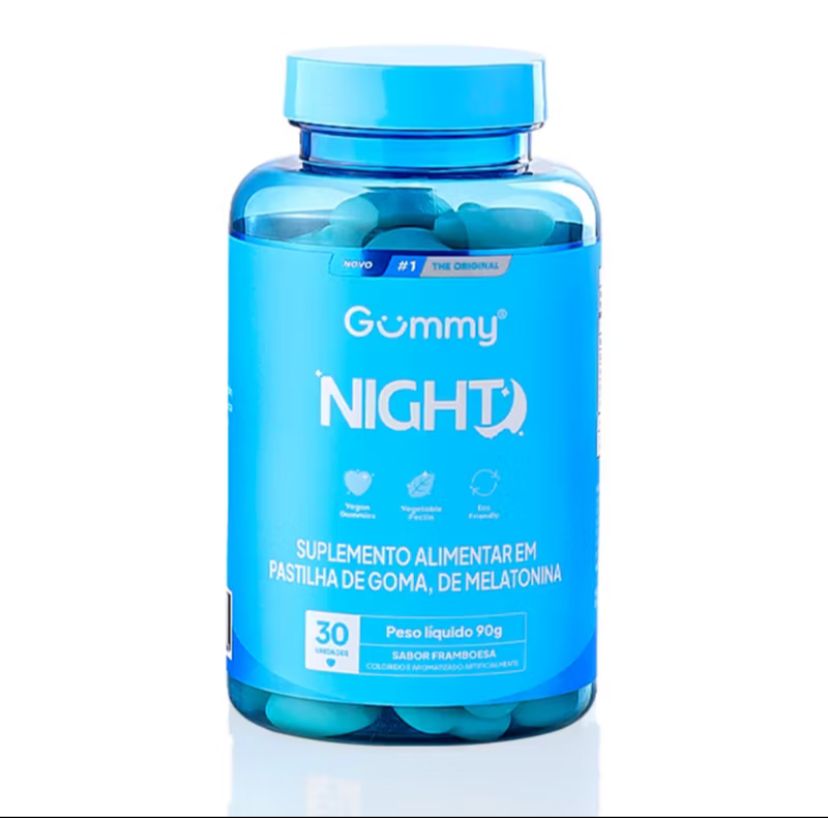 GUMMY NIGHT MELATONINA SABOR FRAMBOESA GOMAS 30UN - NUTRIN GROUP