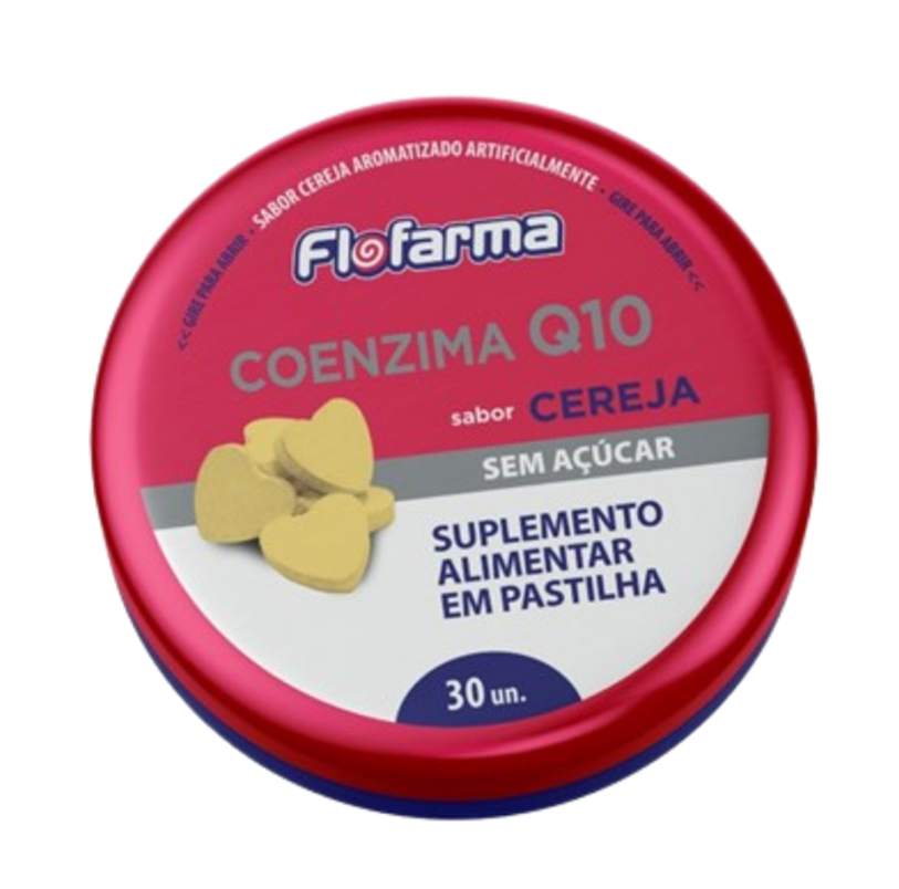 SUPLEMENTO DE COENZIMA Q10 FLOFARMA SABOR CEREJA SEM ACUCAR 30UN - FLORESTAL