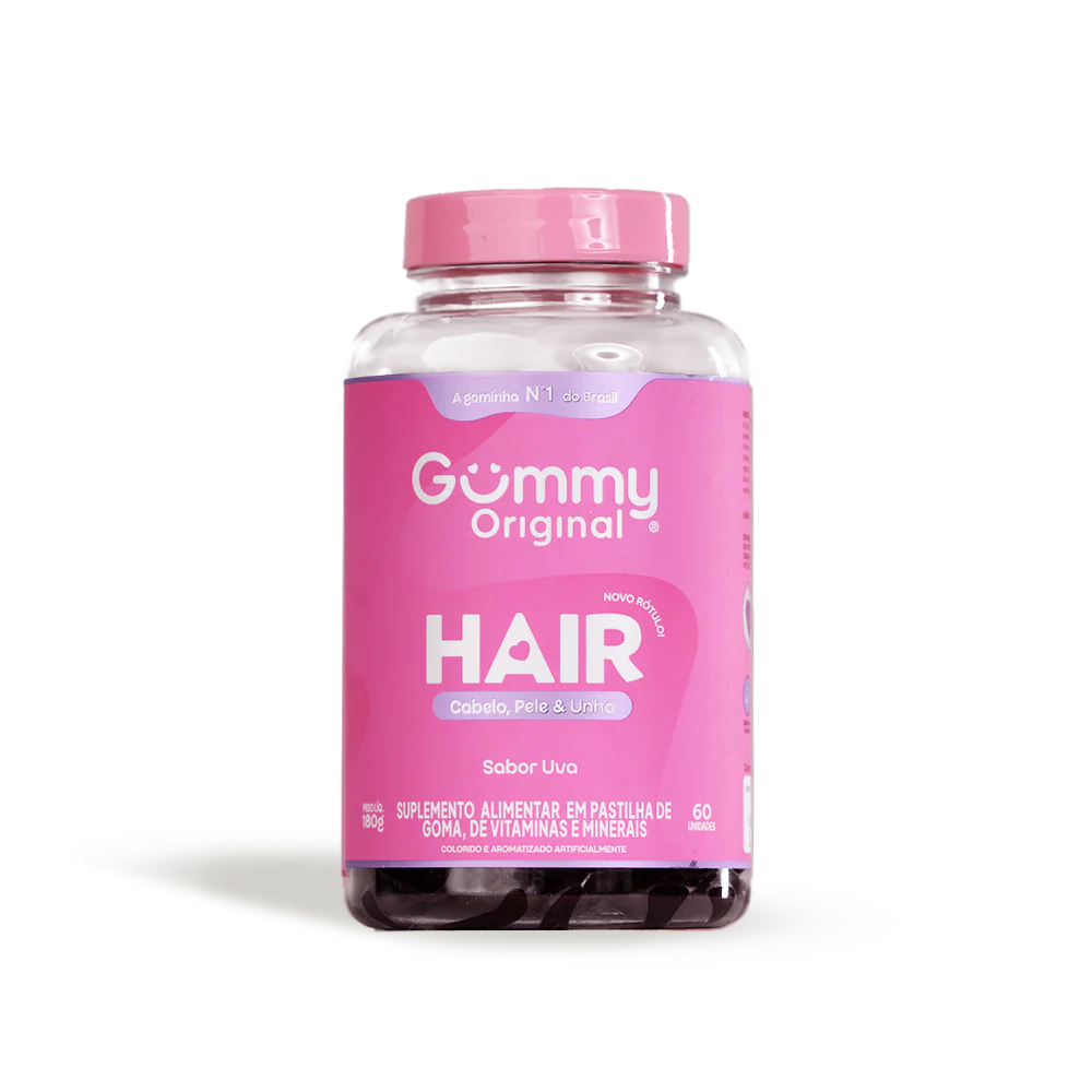 GUMMY HAIR SABOR UVA GOMAS 60UN CABELO, PELE E UNHA - NUTRI GROUP