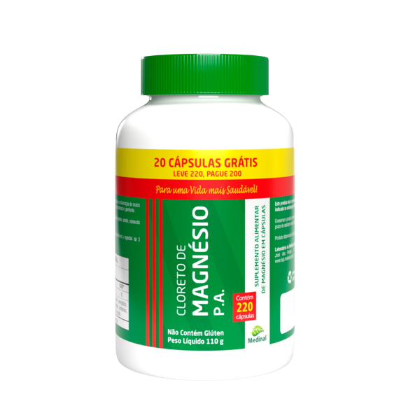 CLORETO DE MAGNESIO P.A. 220 CAPS. 20 CAPS GRATIS - MEDINAL