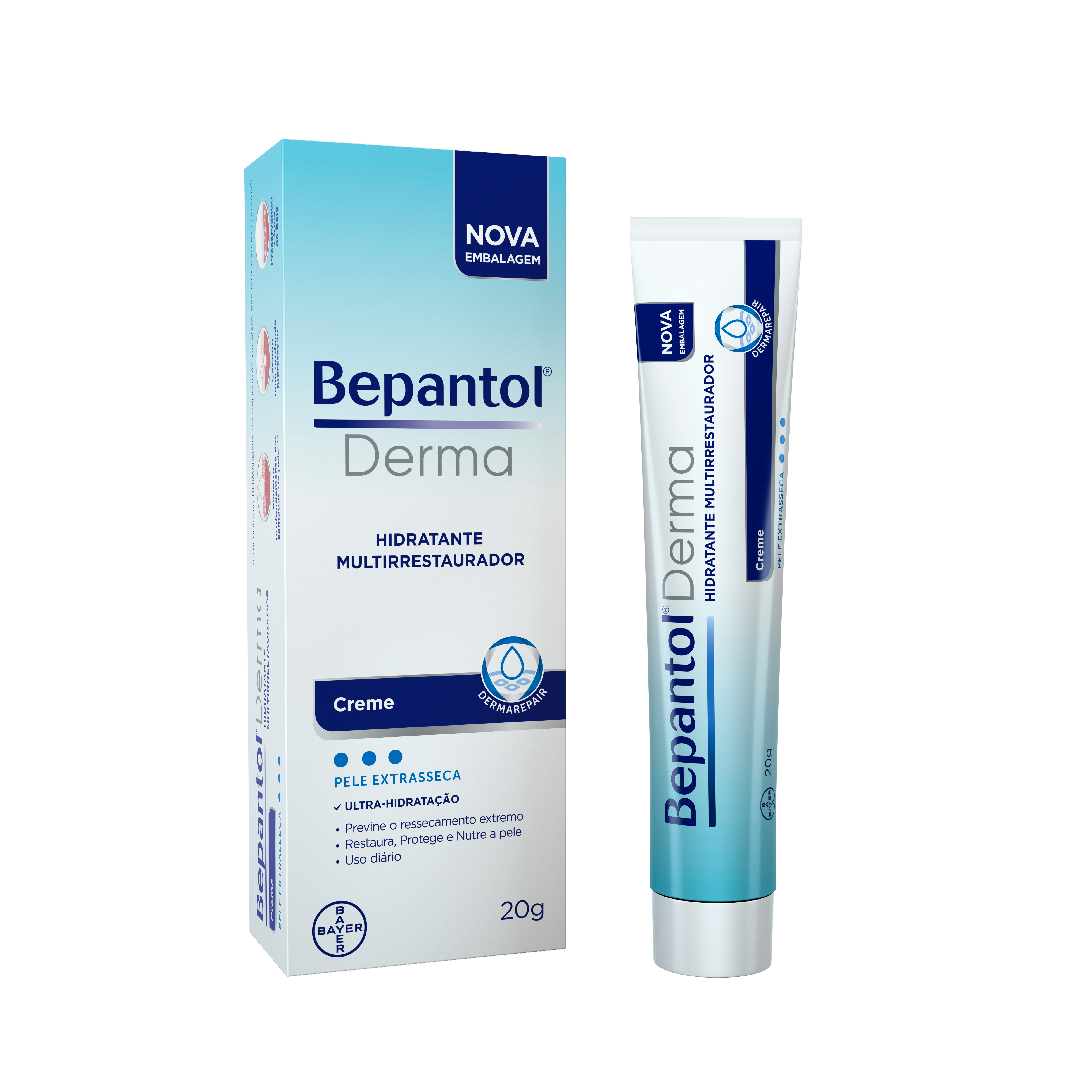 BEPANTOL DERMA CREME HIDRATANTE 20G MULTIRRESTAURADOR PELE EXTRASSECA - BAYER