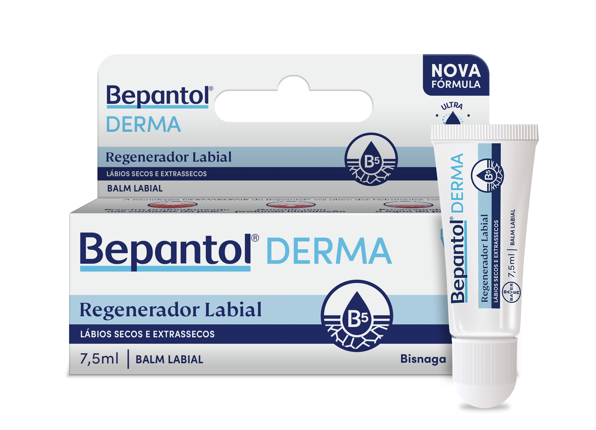 BEPANTOL DERMA REGENERADOR LABIAL 7,5ML BALM PARA LABIOS SECOS E EXTRASSECOS - BAYER
