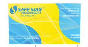 LUVA PROCEDIMENTO DE LATEX COM PO TAM M PREMIUM QUALITY NAO ESTERIL 100UN - SAFE MAX