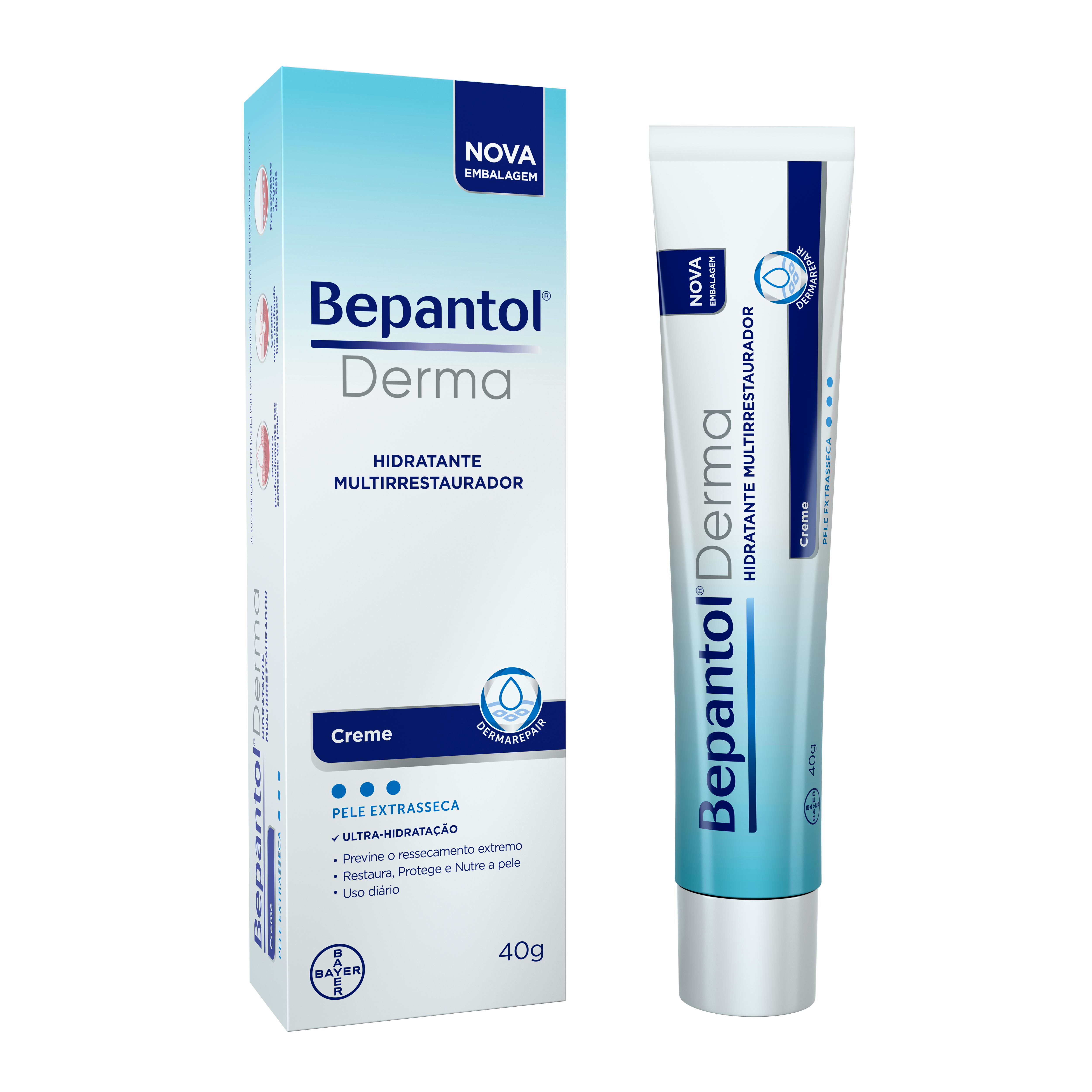 BEPANTOL DERMA CREME HIDRATANTE 40G MULTIRRESTAURADOR PELE EXTRASSECA - BAYER