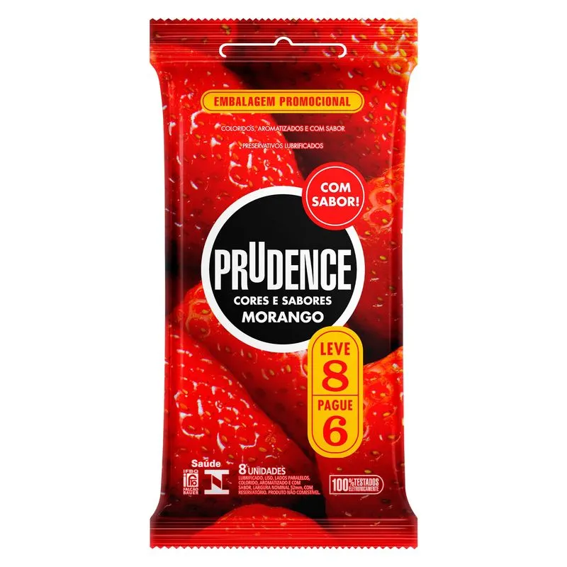 PRESERVATIVO PRUDENCE MORANGO L8P6UN CORES E SABORES - DKT DO BRASIL