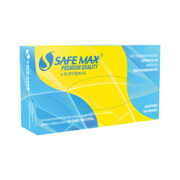 LUVA PROCEDIMENTO DE LATEX COM PO TAM G PREMIUM QUALITY NAO ESTERIL 100UN - SAFE MAX