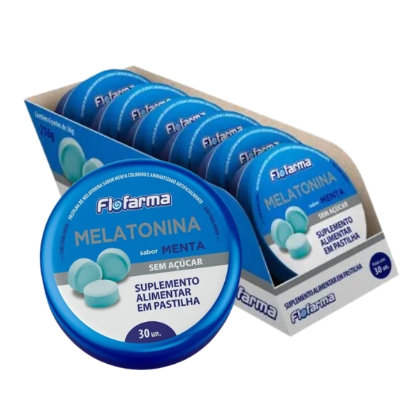 SUPLEMENTO FLOFARMA DE MELATONINA MENTA SEM ACUCAR PASTILHA 30UN - FLORESTAL
