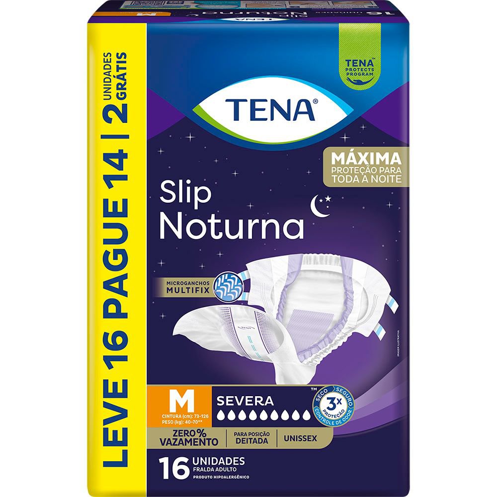 FRALDA SLIP NOTURNA TAM M 4 PCTS C/ L16P14 INCONTINENCIA SEVERA - TENA