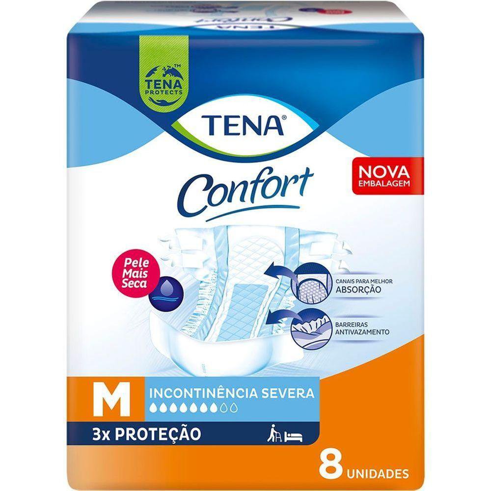 FRALDA CONFORT TAM M 9 PCTS C/8UN INCONTINENCIA SEVERA - TENA