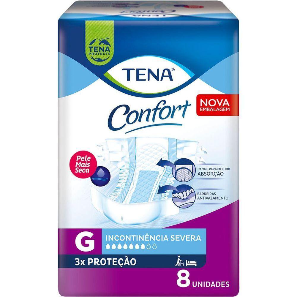 FRALDA CONFORT TAM G 9 PCTS C/8UN INCONTINENCIA SEVERA - TENA