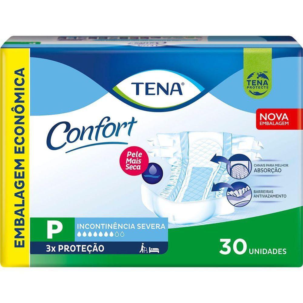 FRALDA CONFORT TAM P 3 PCTS C/30UN INCONTINENCIA SEVERA - TENA