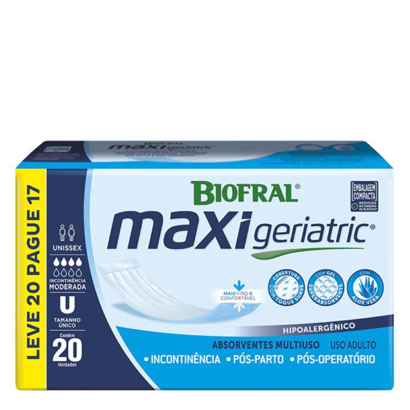 ABSORVENTE BIOFRAL MAXI GERIATRIC L20P17 TAM U UNISSEX INCONTINENCIA MODERADA - TENA