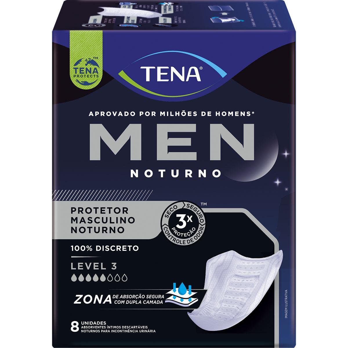 ABSORVENTE MEN NOTURNO LEVEL 3 8UN INCONTINENCIA MODERADA - TENA