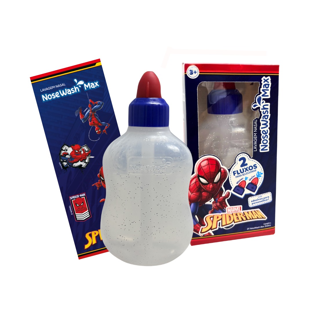 DISPOSITIVO PARA LAVAGEM NASAL HOMEM ARANHA 240ML NOSEWASH - AGPMED