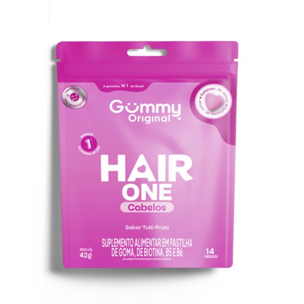 GUMMY HAIR ONE SABOR TUTTI-FRUTTI POUCH GOMAS 14UN CABELOS -NUTRI GROUP