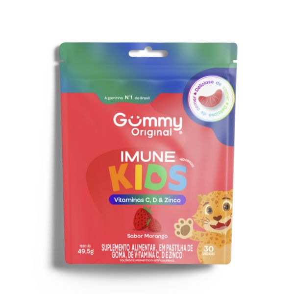GUMMY KIDS IMUNE GOMAS 30UN 49,5G POUCH SABOR MORANGO - NUTRI GROUP