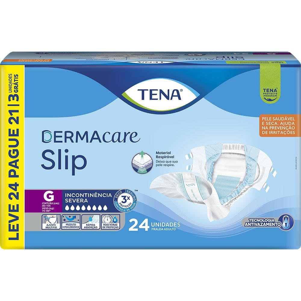 FRALDA SLIP DERMACARE G L24P21 3 PCTS INCONTINENCIA SEVERA - TENA