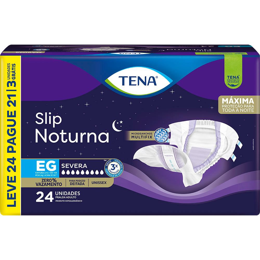 FRALDA SLIP NOTURNA EG L24P21 3 PCTS INCONTINENCIA SEVERA - TENA