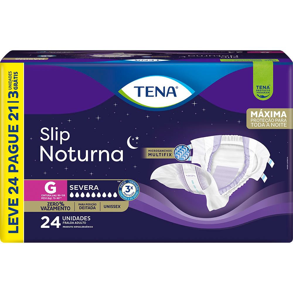 FRALDA SLIP NOTURNA G L24P21 3 PCTS INCONTINENCIA SEVERA - TENA