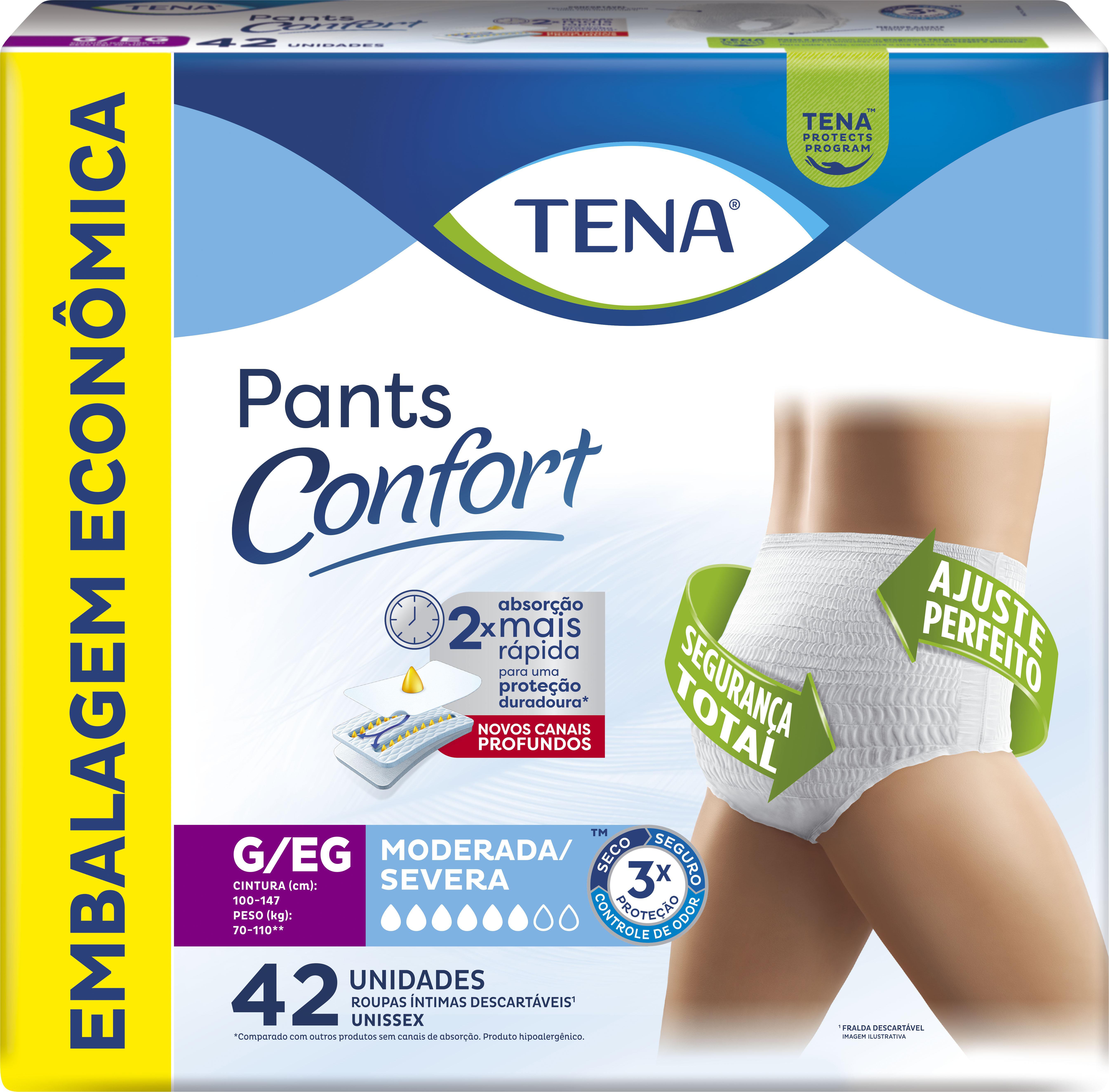 ROUPA INT PANTS CONFORT G/EG 42UN 3PCTS MODERADA/SEVERA - TENA