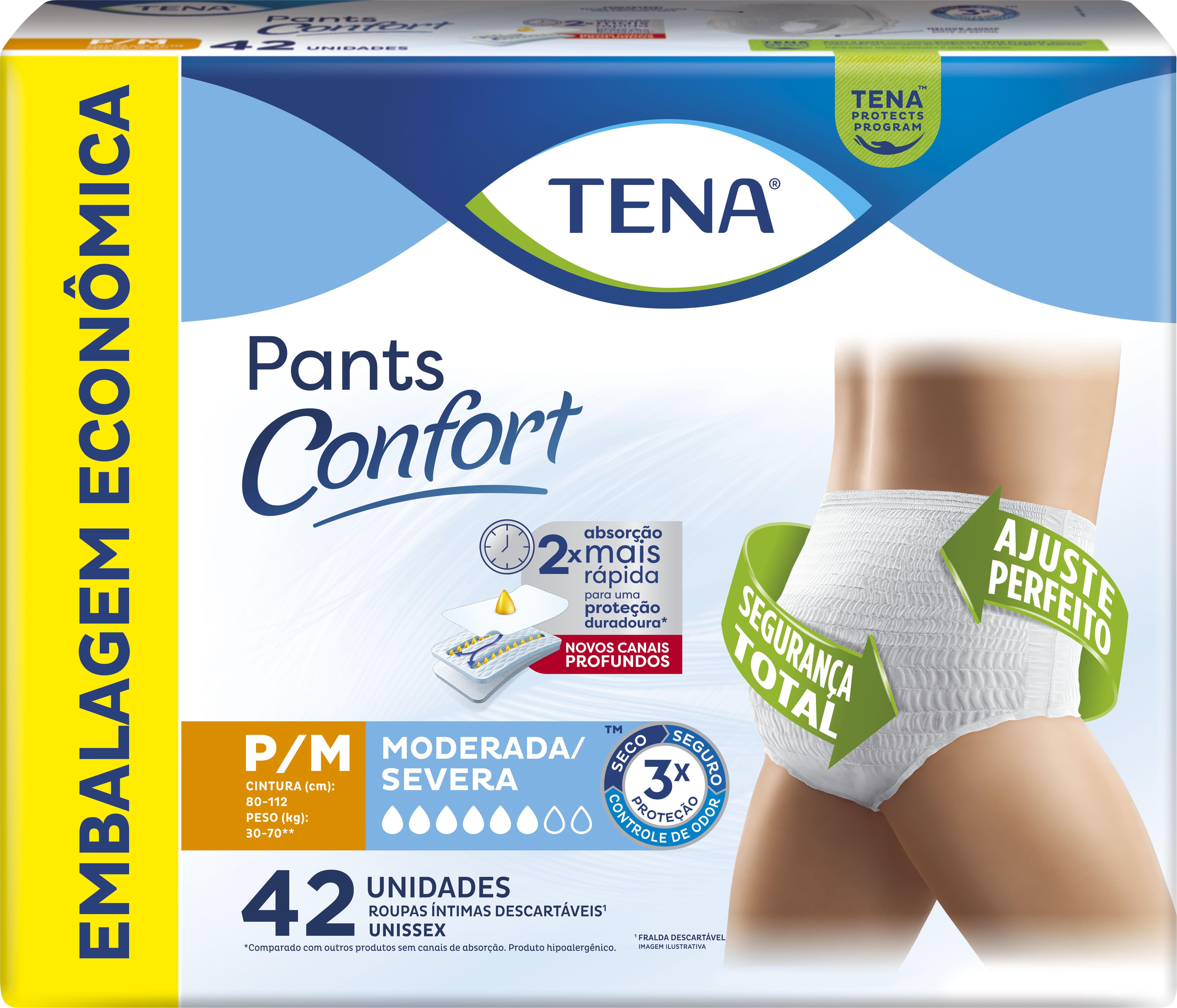 ROUPA INT PANTS CONFORT P/M 42UN 3PCTS MODERADO/SEVERO - TENA