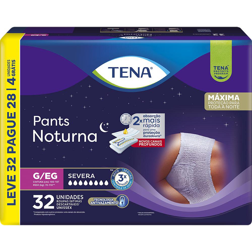 ROUPA INT PANTS NOTURNA G/EG L32P28 3PCT UNISSEX SEVERA - TENA