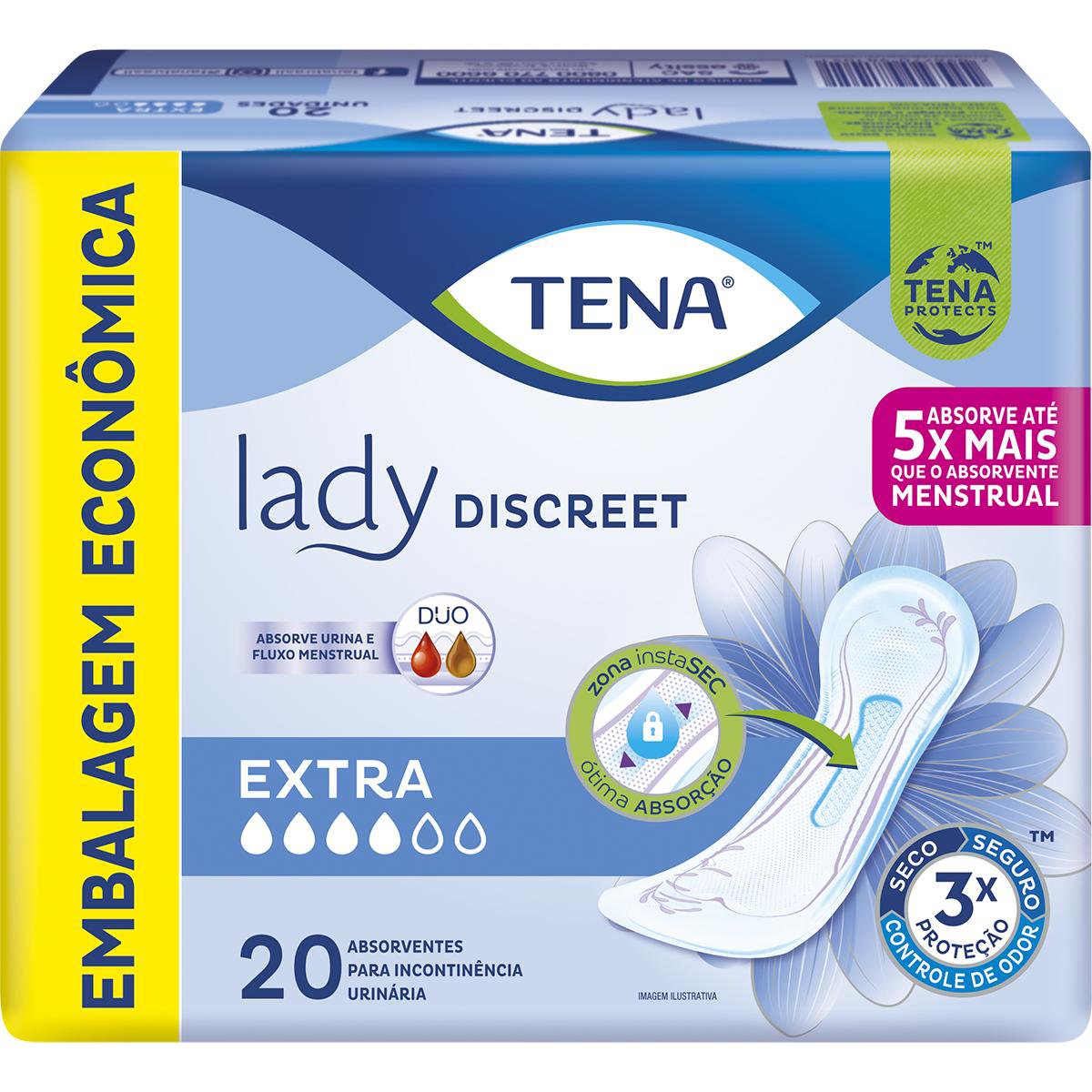 ABSORVENTE LADY DISCREET EXTRA 20UN INCONTINENCIA MODERADA- TENA
