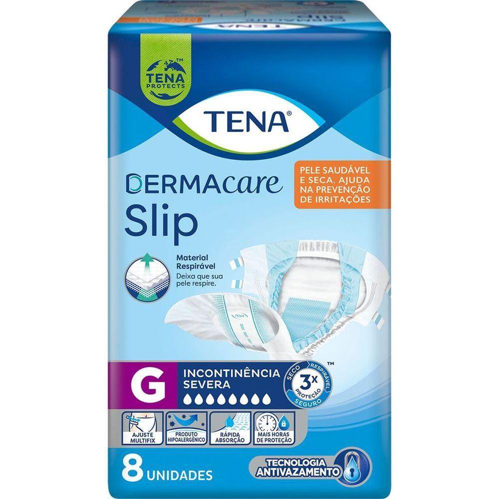FRALDA SLIP DERMACARE G 8UN 9 PCTS INCONTINENCIA SEVERA - TENA