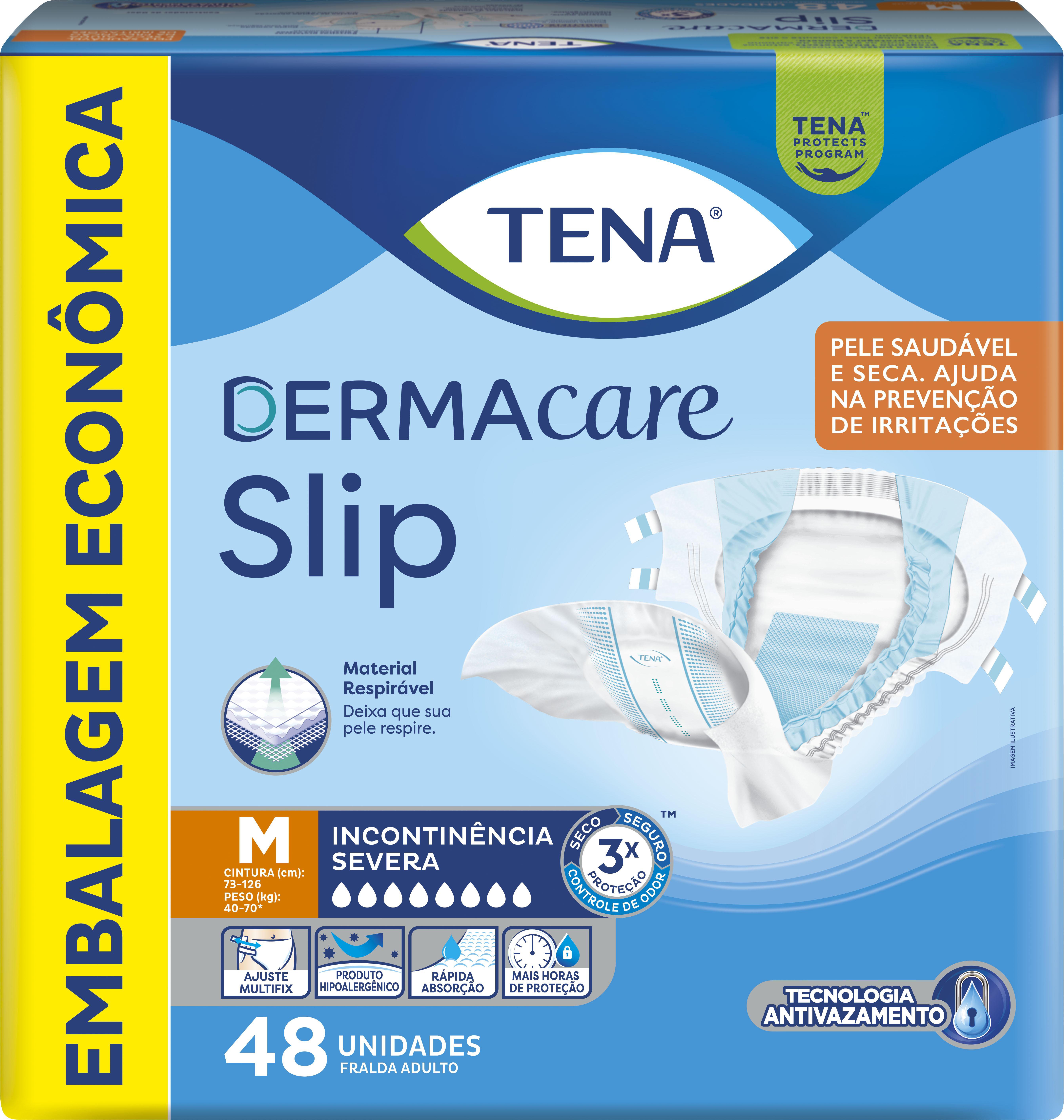 FRALDA SLIP DERMACARE M 48UN 2 PCTS INCONTINENCIA SEVERA - TENA