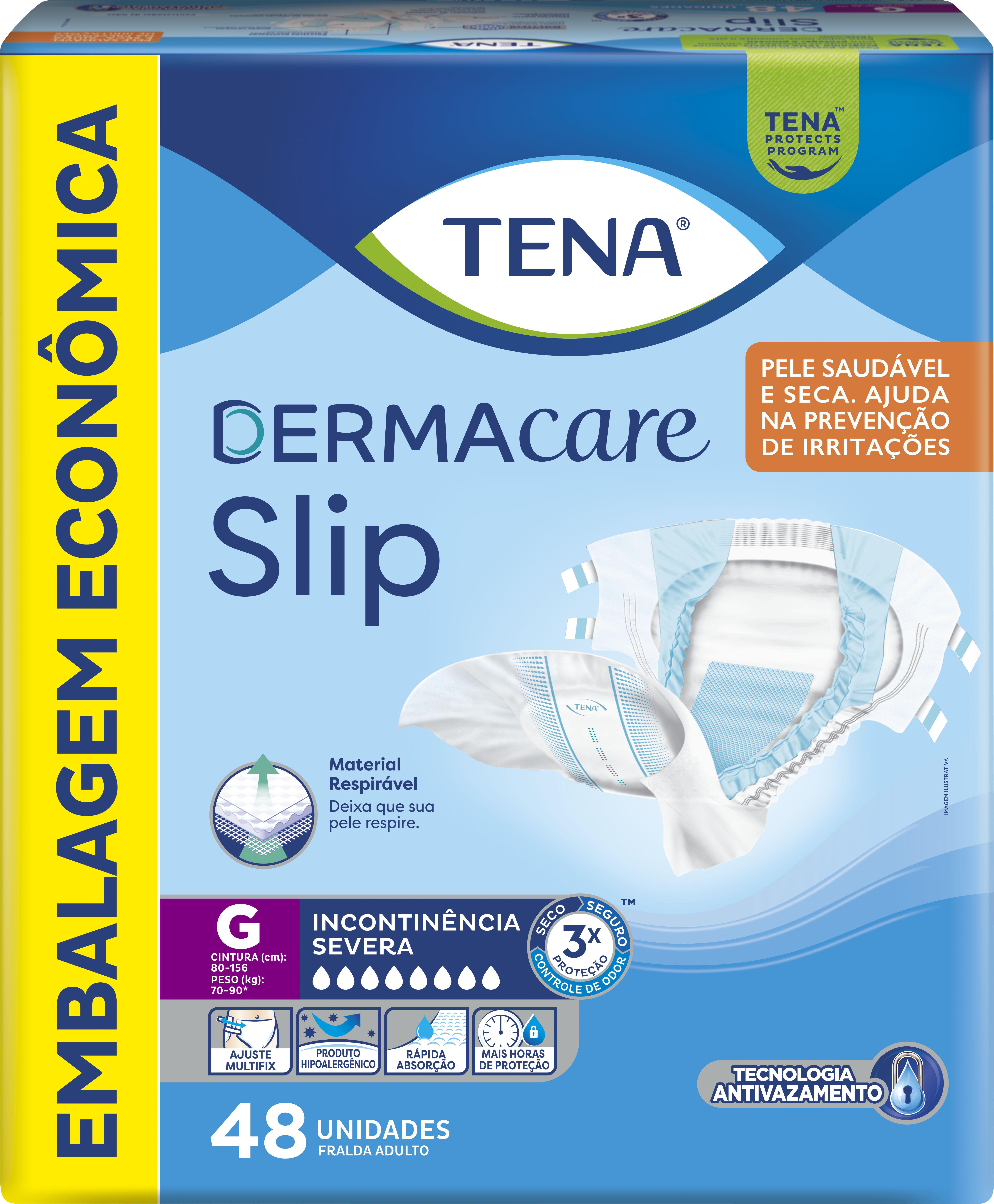 FRALDA SLIP DERMACARE G 48UN 2 PCTS INCONTINENCIA SEVERA - TENA