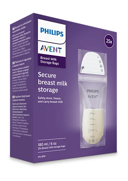 SACOS PARA ARMAZENAMENTO DE LEITE 25UN CAPACIDADE 180ML CADA SCF603/25 - AVENT