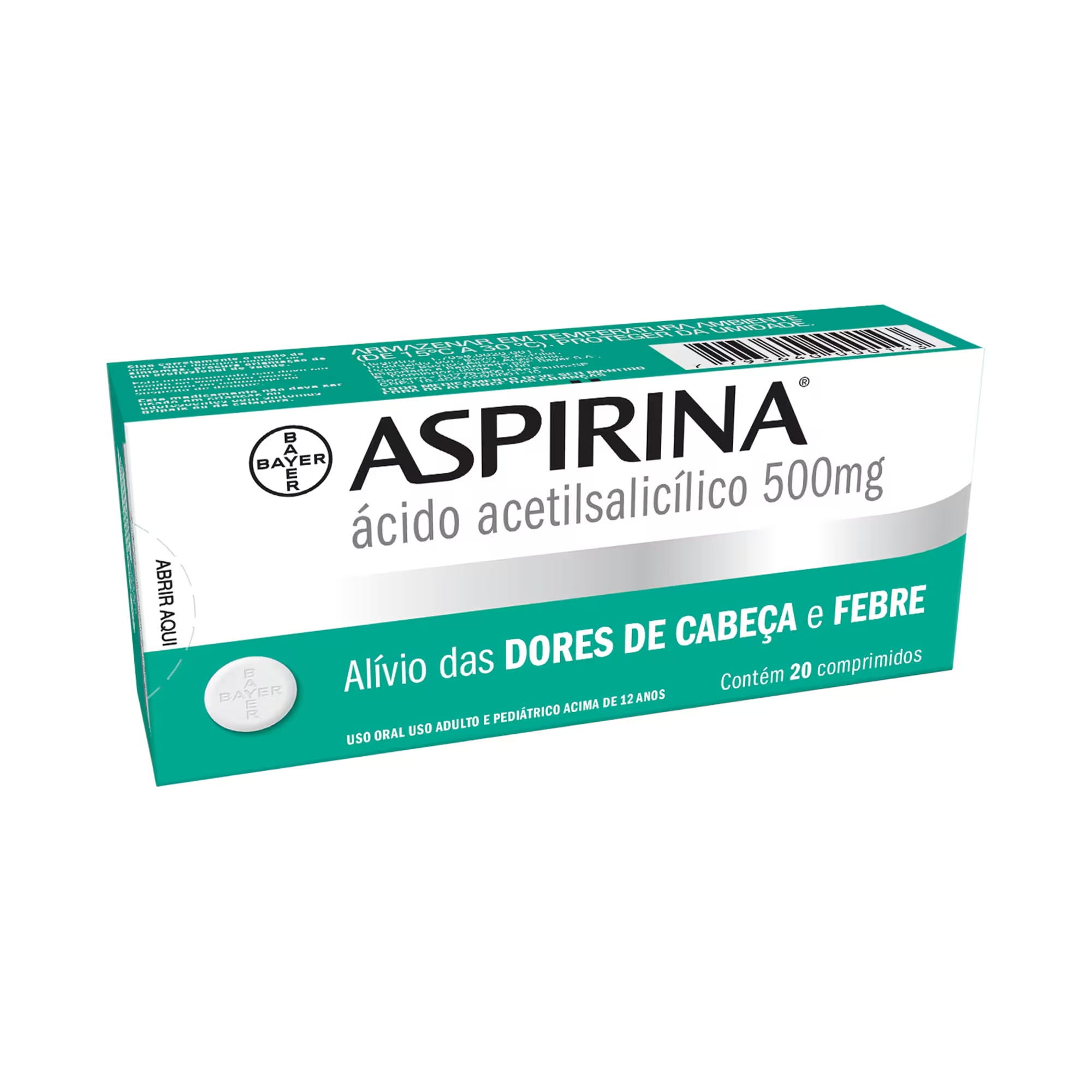 ASPIRINA AAS 500MG 20 COMPRIMIDOS - BAYER